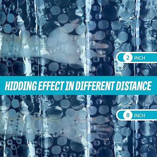 Miniatura 7 de Ga-Geetopia Cortina de ducha fina de etilvinilacetato azul, patrón de guijarros de 72 x 72 pulgadas, cortina interior de plástico ligero para baño,