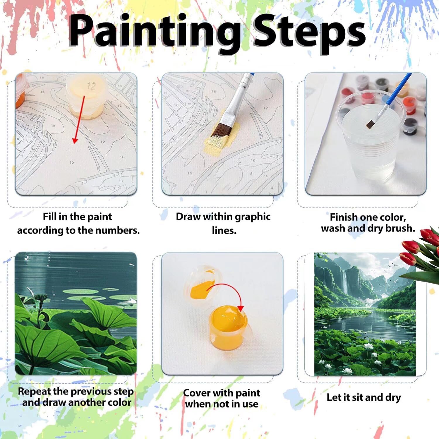 Malowanie po numerach, malowanie po numerach, dla dorosłych, letnie malowanie według numerów dla dorosłych, rękodzieło, malowanie według numerów dzieci, obraz olejny akrylowy pigment rysunek lakier