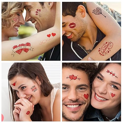 Miniatura 2 de Tatuajes temporales para el día de San Valentín boda confesión pareja dama de honor fiesta romántica calcomanías temporales tatuajes de corazón de
