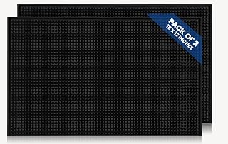 Premium Bar Counter Mats 18"x12", Pack of 2 - Non-Skid Rubber Drying Mats