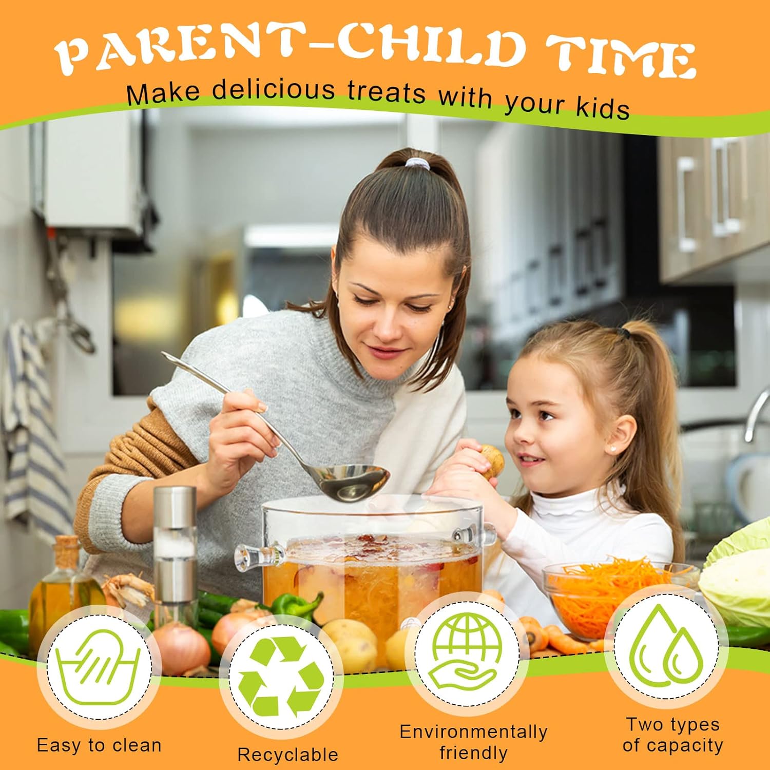 Zubebe 2 Pcs Glass Pots for Cooking on Stove Set Glass Saucepan with Cover Heat Resistant Clear Pots and Pans Set Stovetop Cookware Simmer Pot with Lid for Soup Milk(1.5 L, 1.9 L)