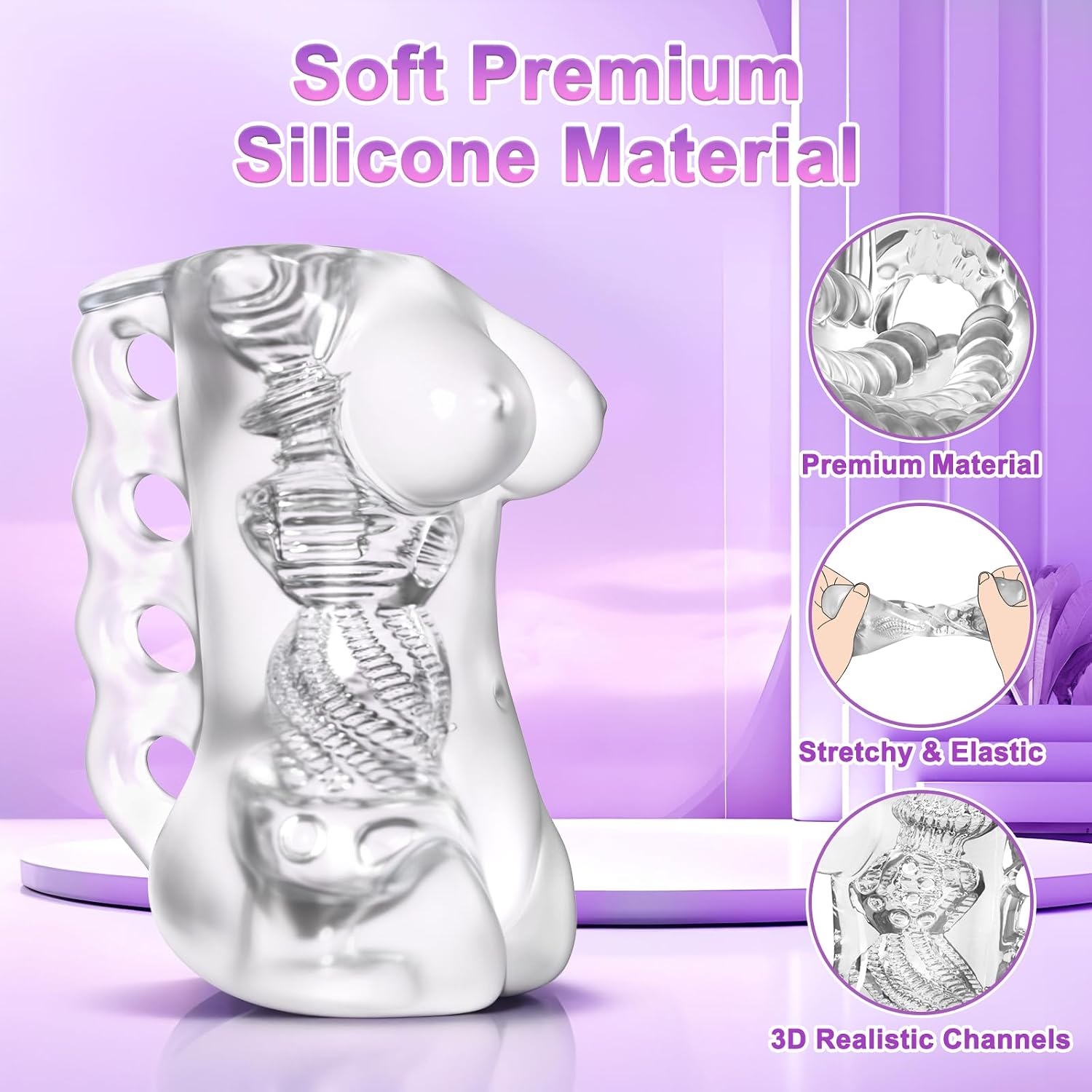 Pocket Pussy Male Masturbator Sex Toys for Men, Sex Doll Stroker Adult Sex Toy, Realistic Vagina Textured Blowjob Penis Training TPE Masturbation Sleeve for Males