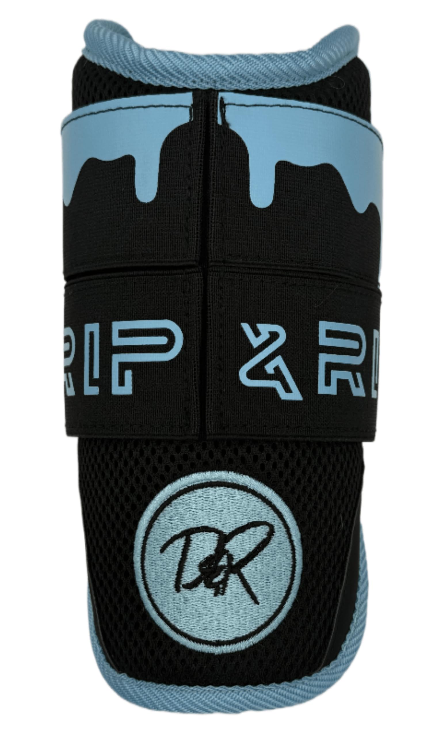 Drip & Rip Premium Adult Double Strap Baseball and Softball Elbow Guard (Black Ice)