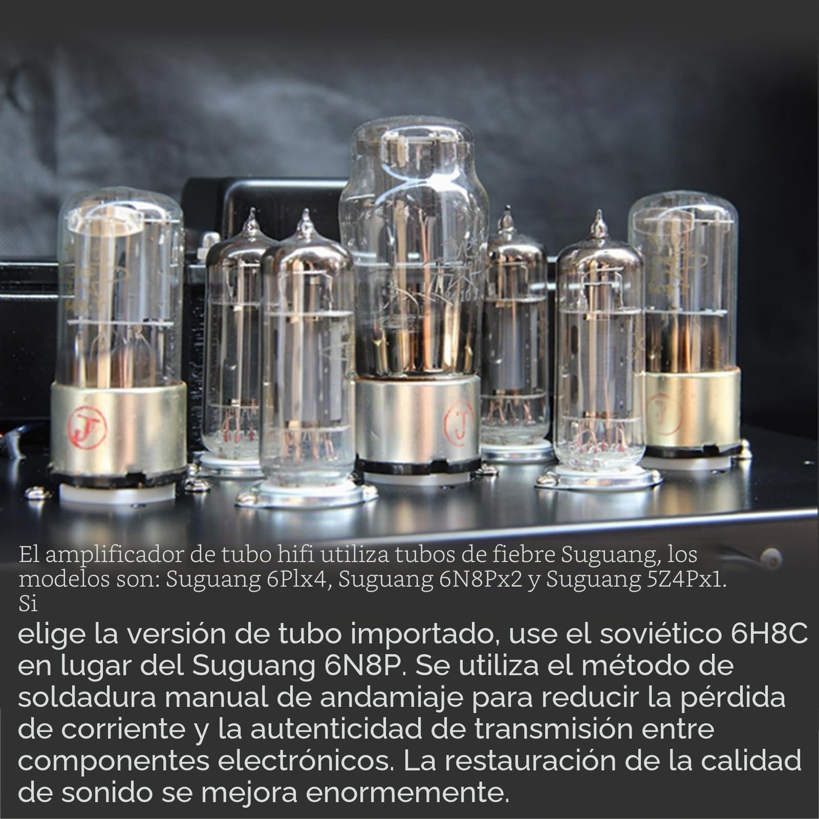 Amplificador De Válvulas, Amplificador Estéreo Integrado De Alta Fidelidad con Tubo De Vacío, Amplificador Estéreo De Alta Fidelidad, 6,8 W X 2 RMS, con Cubierta Antimagnética De Transformador