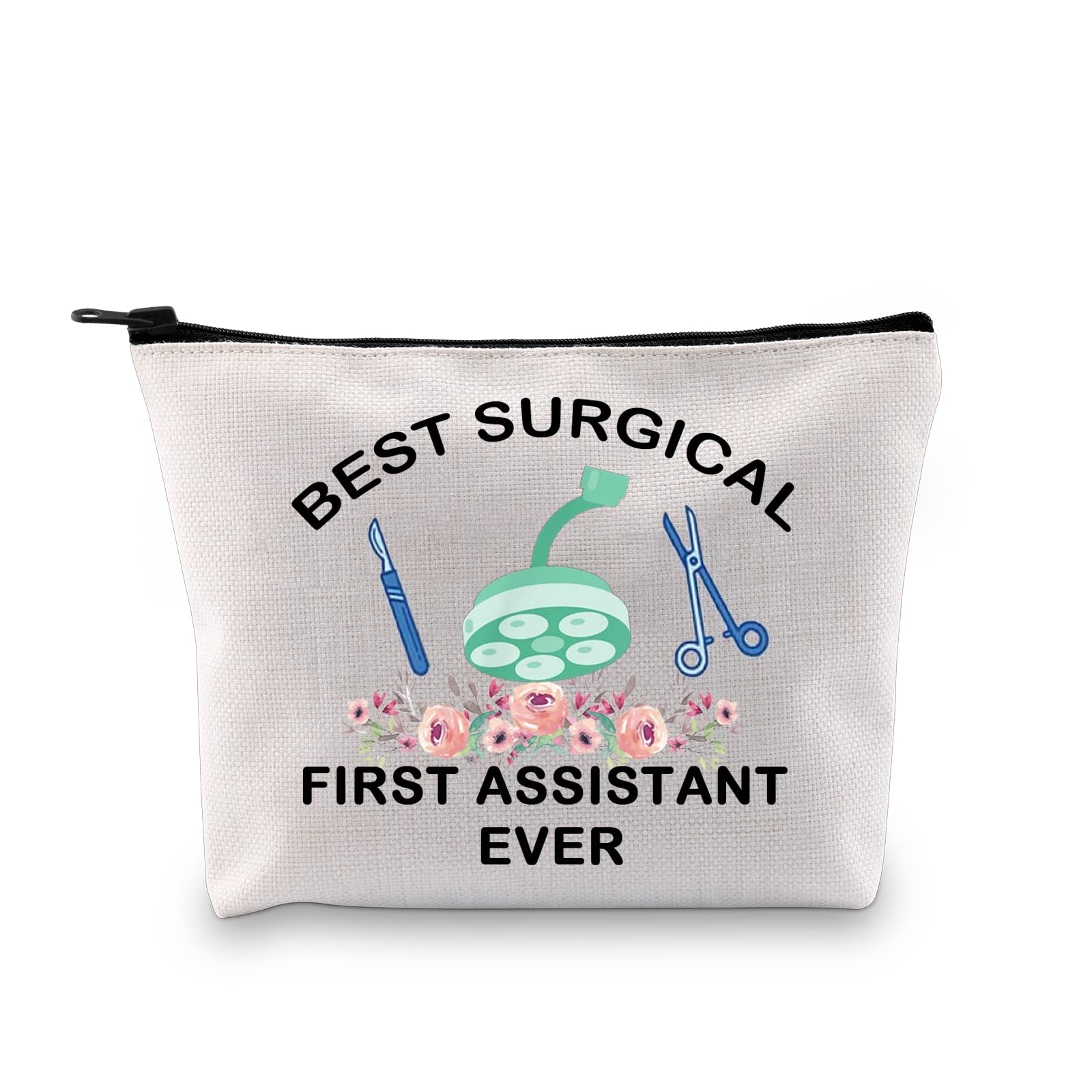 PXTIDY Surgical First Assistant Survival Kit Surgical Tech Cosmetic Pouch Surgical Nurse Graduation Day Makeup Bag CSFA Student Gift (beige-1)
