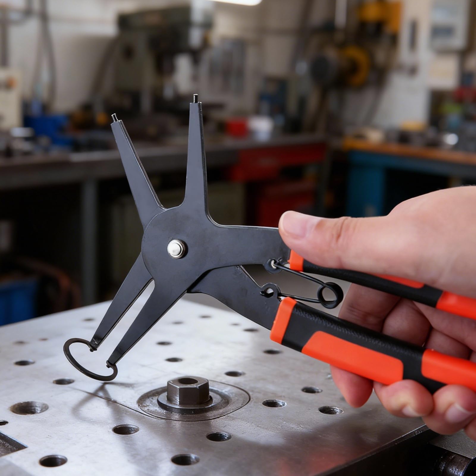 2 In 1 Snap Ring Pliers Internal External Circlip Straight Lock Ring Pliers 10mm-140mm Diameter Snap, Dual-Purpose Retaining