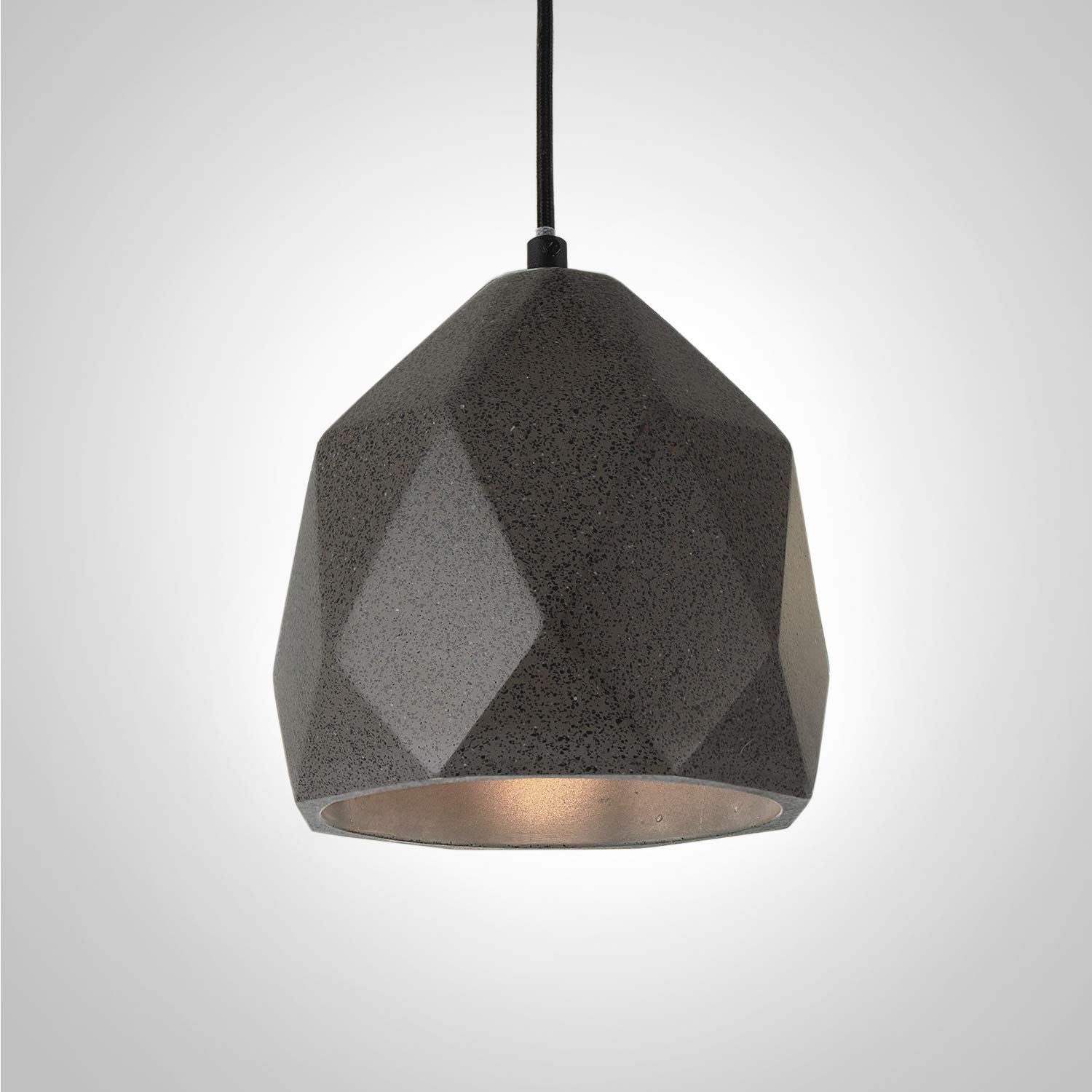 Paco Home Pendelleuchte, E27, Lampe Für Wohnzimmer Esszimmer Küche, Höhenverstellbar, Farbe: Beton-Sandstein-Schwarz, Leuchtmittel: ohne Leuchtmittel