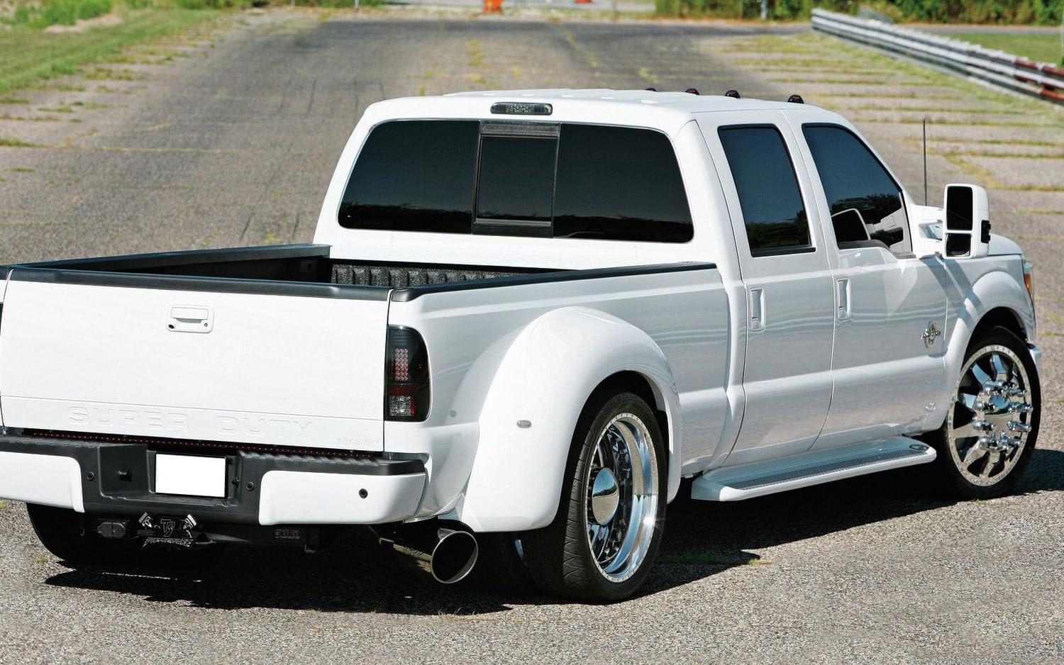 iJDMTOY Clear Lens Amber/Red Full LED Trunk Bed Marker Lights Set Compatible With 1999-2010 Ford F350 F450 Super Duty Truck Double Wheel Side Fenders, Powered by Total 48 LED