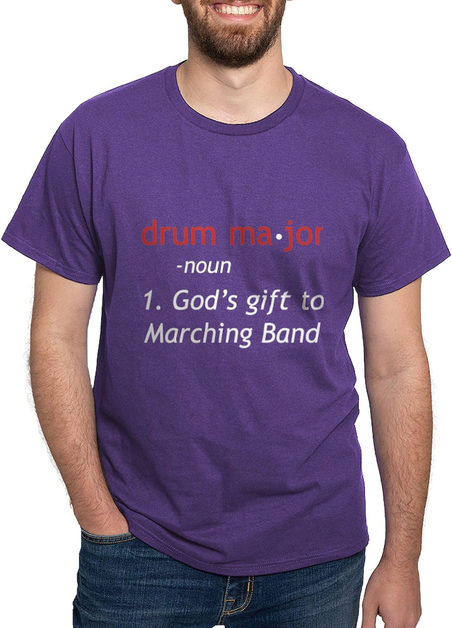 CafePressDefinition of Drum Major Dark T Shirt Men's Traditional Fit Dark Casual Tshirt Purple