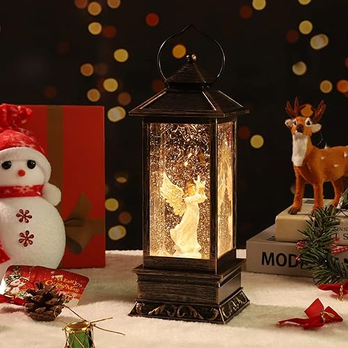 Miniatura 14 de Linterna de Navidad, globo de nieve musical, muñeco de nieve iluminado de Navidad, globo de nieve de agua con música, decoración de Navidad