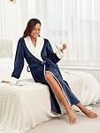 RONGTAI Plush Fleece Bathrobe for Women, Long Robe with Two Side Pockets and Belt, Warm and Cozy Fluffy Sleepwear Nightgown