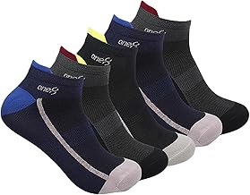 ONE8 Men's Polyester Blend Ankle Length By Virat Kohli MOISTURE MANAGET Breathable Running, Gym & Training Ankle Socks (Pack Of 5), Multicolour