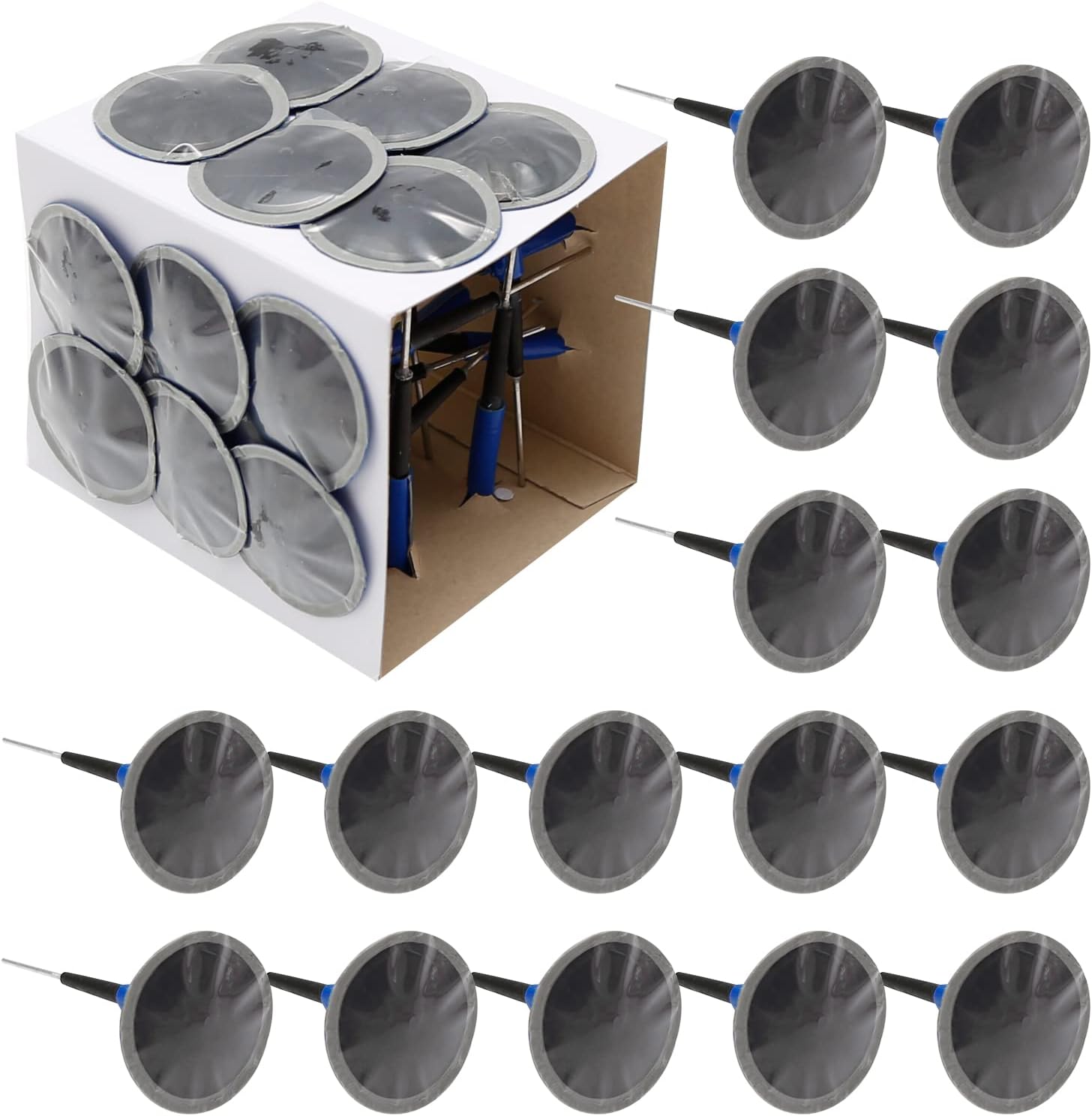 24PCS Tire Patches Kit, 1.42 x 0.16 Inch Tire Repair Patch Plug, Rubber Tire Repair Patch, Mushroom Plug Kit, Rubber Puncture Repair Plug, for Auto Car Truck Motorcycle Bike Tire Repair Tool