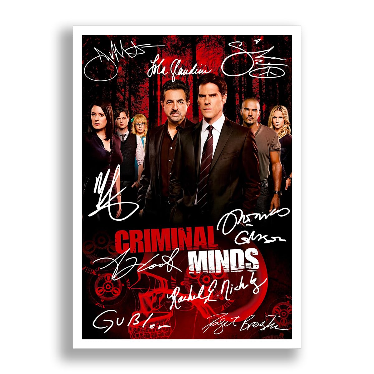 Mounted Gifts Trading A4 Poster Only Criminal Minds Cast Signed Autograph Signature A4 Poster Photo Print Photograph Picture Tv Show Series Season Gift Mandy Patinkin Thomas Gibson (A4 Poster Only)
