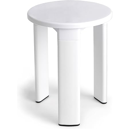 Tatay Taburete Redondo, con Tres Patas, de plástico Resistente, de fácil Limpieza. Color Blanco, Acabado Brillante