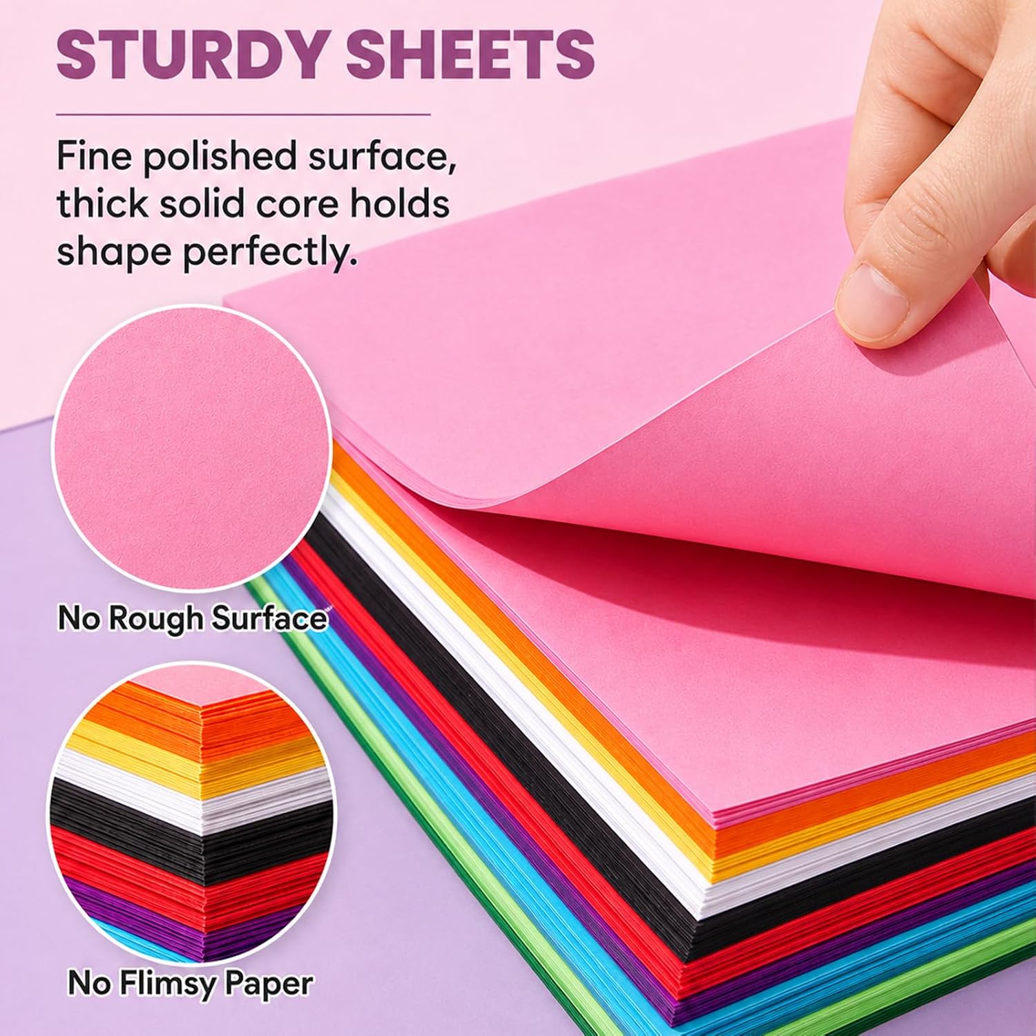 5 x 7 190 gsm Colored Construction Paper, 300 Sheets 50 Assorted Colors image 3