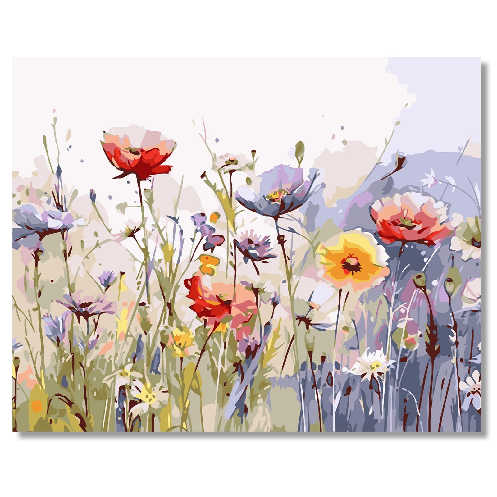 HLEIUKT Pintar por Numeros Adultos, DIY Pintura por Números Flores, Pintura al óleo para Principiantes, Paint by Numbers con Pinceles Pigmento Acrílico para Decoración del Hogar Sin Marco 40 x 50cm