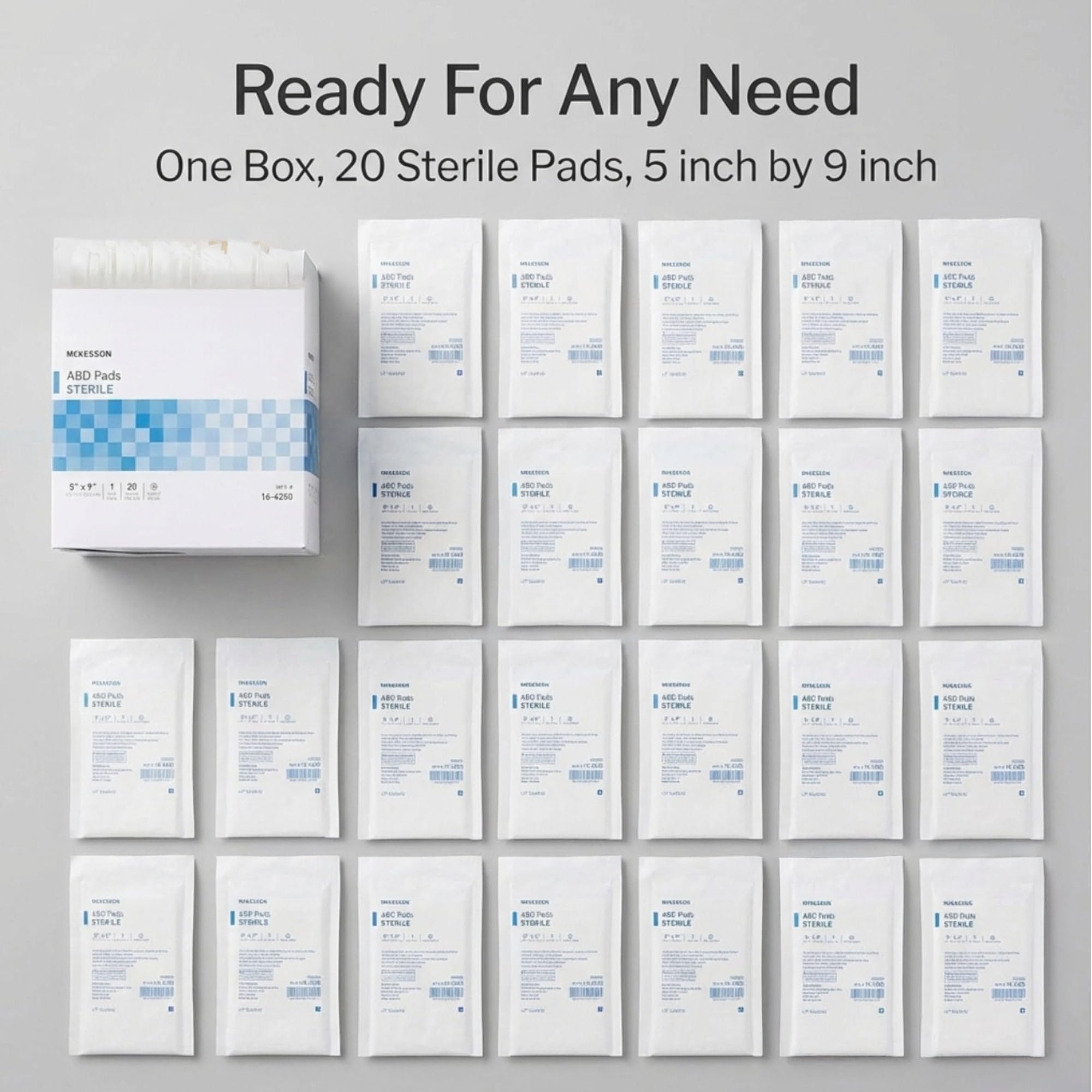 McKesson - Cuscinetto sterile per addominali, 5 x 9 pollici, 16-4250, 400 ct