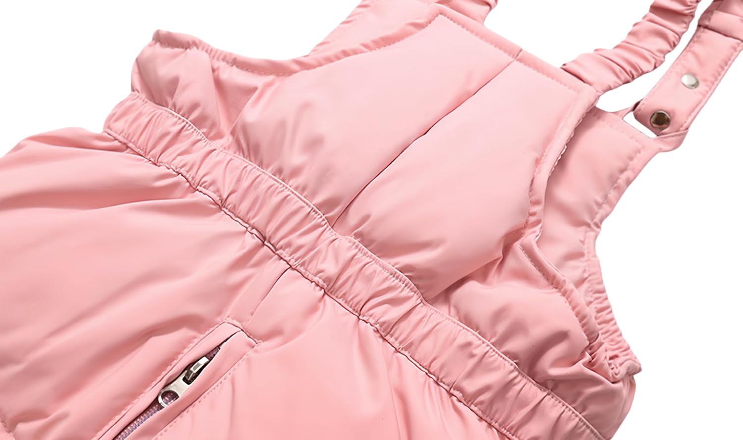 DINGDONG'S CLOSET Kid Boy Girl Winter Zipper Hooded Down Parka Puffer Jacket+Snow Bibs 2Pieces Snowsuit Skisuit Set