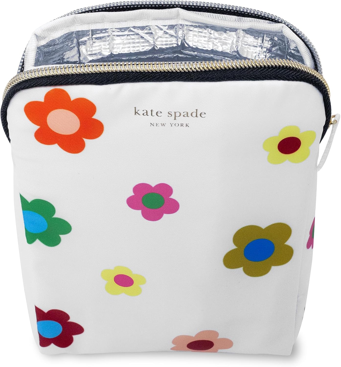 kate spade new york Insulated Snack Bag Keeper with Zipper, Reusable Thermal Sandwich Bag Holders for Lunch Bag, Gingham Garden - Image 4
