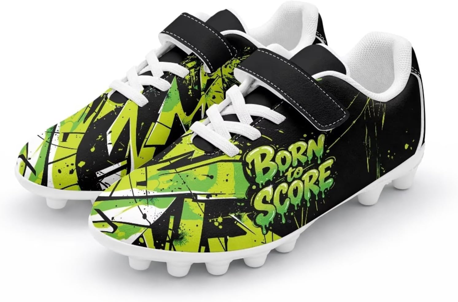 Kids Firm Ground Soccer Cleats Boys Girls Athletic Outdoor Football Shoes Lightweight Soccer Shoes