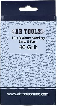Belt Power Finger File Sander Abrasive Sanding Belts 330mm x 10mm 40 Grit 20 PK