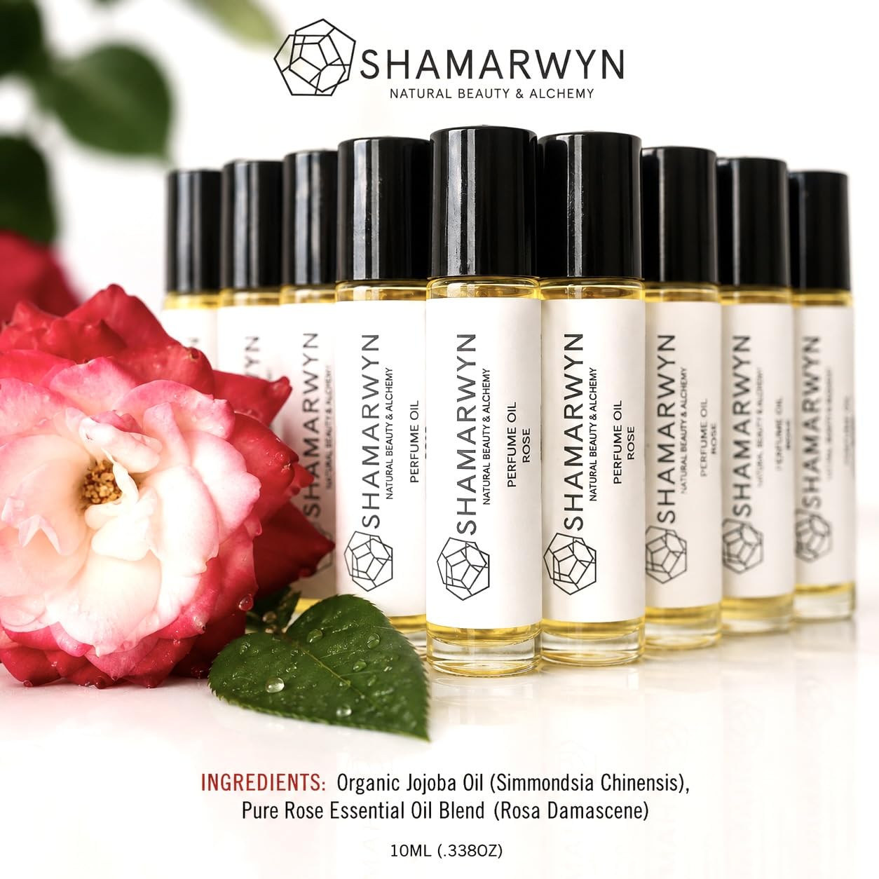 Rose Perfume Oil Botanical Essential Oil Roll-On, 10 mL