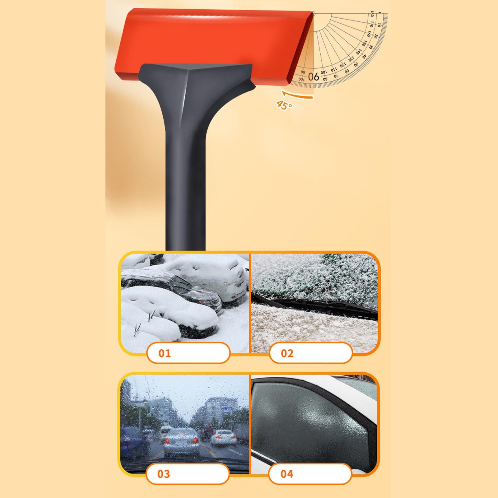 Raschietti Ghiaccio per Parabrezza Auto Rimuovi e Pulitore Parabrezza | Spazzola Raschietto Neve Auto Per SUV Camion Parabrezza Outdoor Inverno Manutenzione Guida Pendolarismo Quotidiana