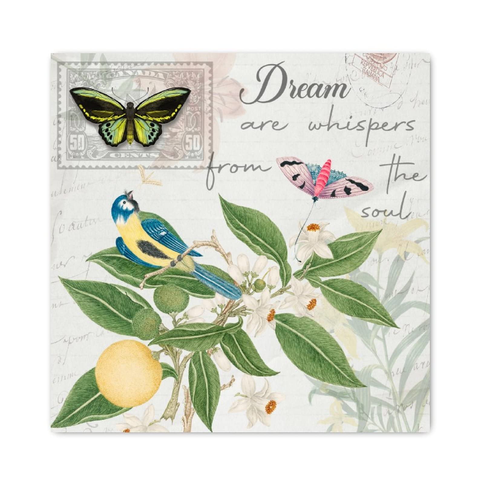 Panneau en bois décoration murale maison chambre motif fleur vintage 30 cm
