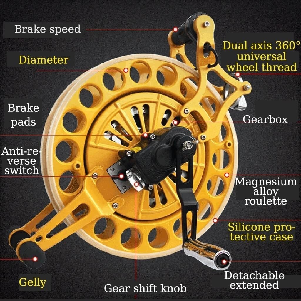 Kite Reel Winder, Kites Professional Reel Grip Wheel Handle,Wind Spinner,Lock Function Outdoor,for Kite Line Flying