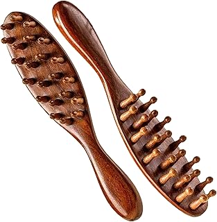Locsanity Natural Sandalwood Locs Brush – Ergonomic Dreadlock Detangling Hairbrush with Natural Bristles for Twists & Loc Maintenance – Compact Travel Size & Durable Styling Tool for Men & Women