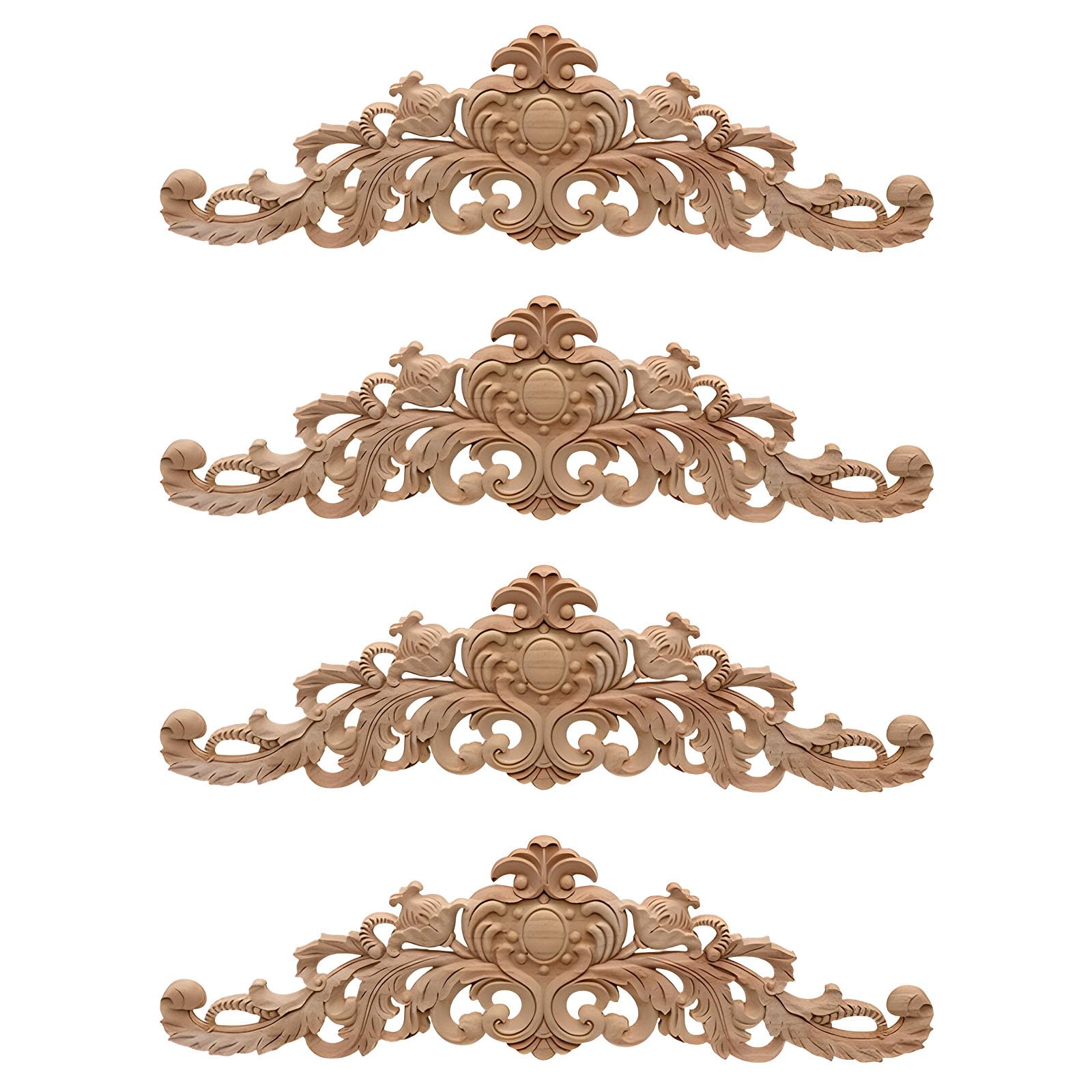 4 Pezzi Decorazione Applique in Legno Applique Ad Angolo Applique Lungo Intagliato Legno Intagliato da Applicare per bricolage Porte Mobili Armadi Pareti Decorazioni (007)