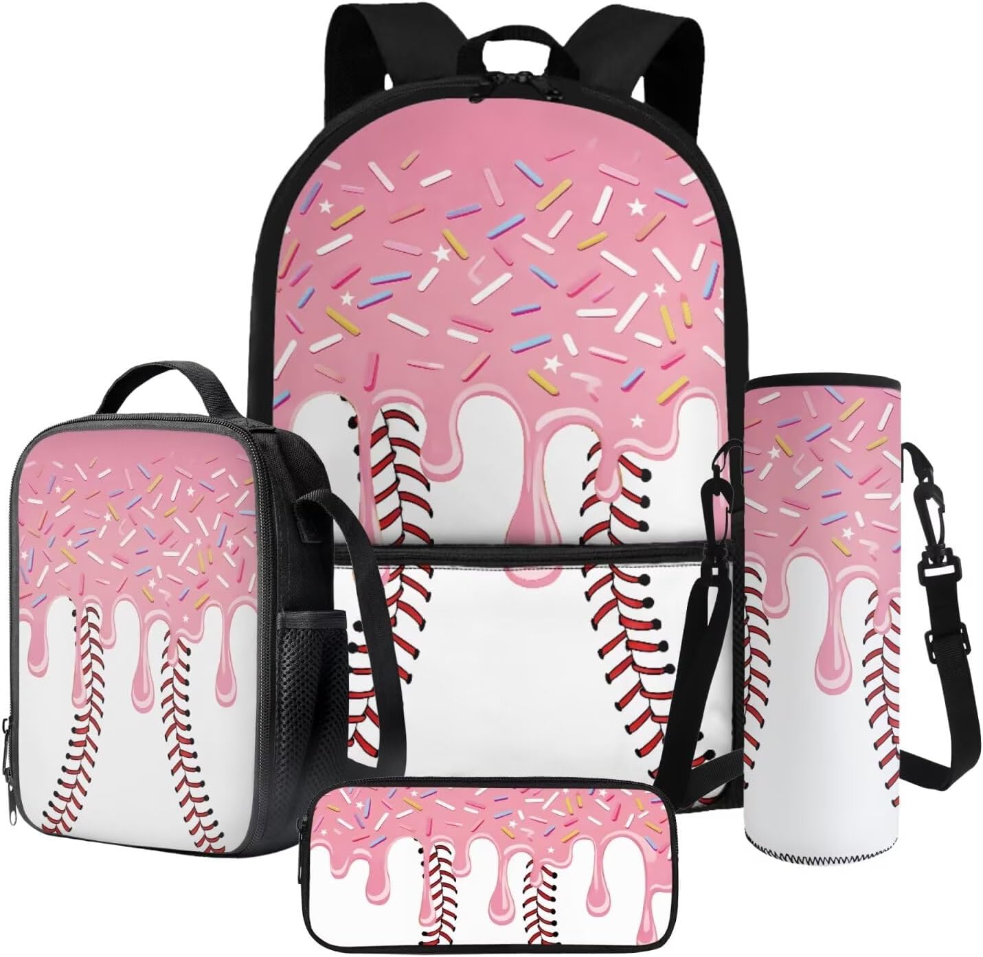 Axolotl Cloud Starry Night Pattern School Backpack with Lunch Box Pencil Pouch and Water Bottle Holder for Girls Elementary Primary Middle High School Bag Set