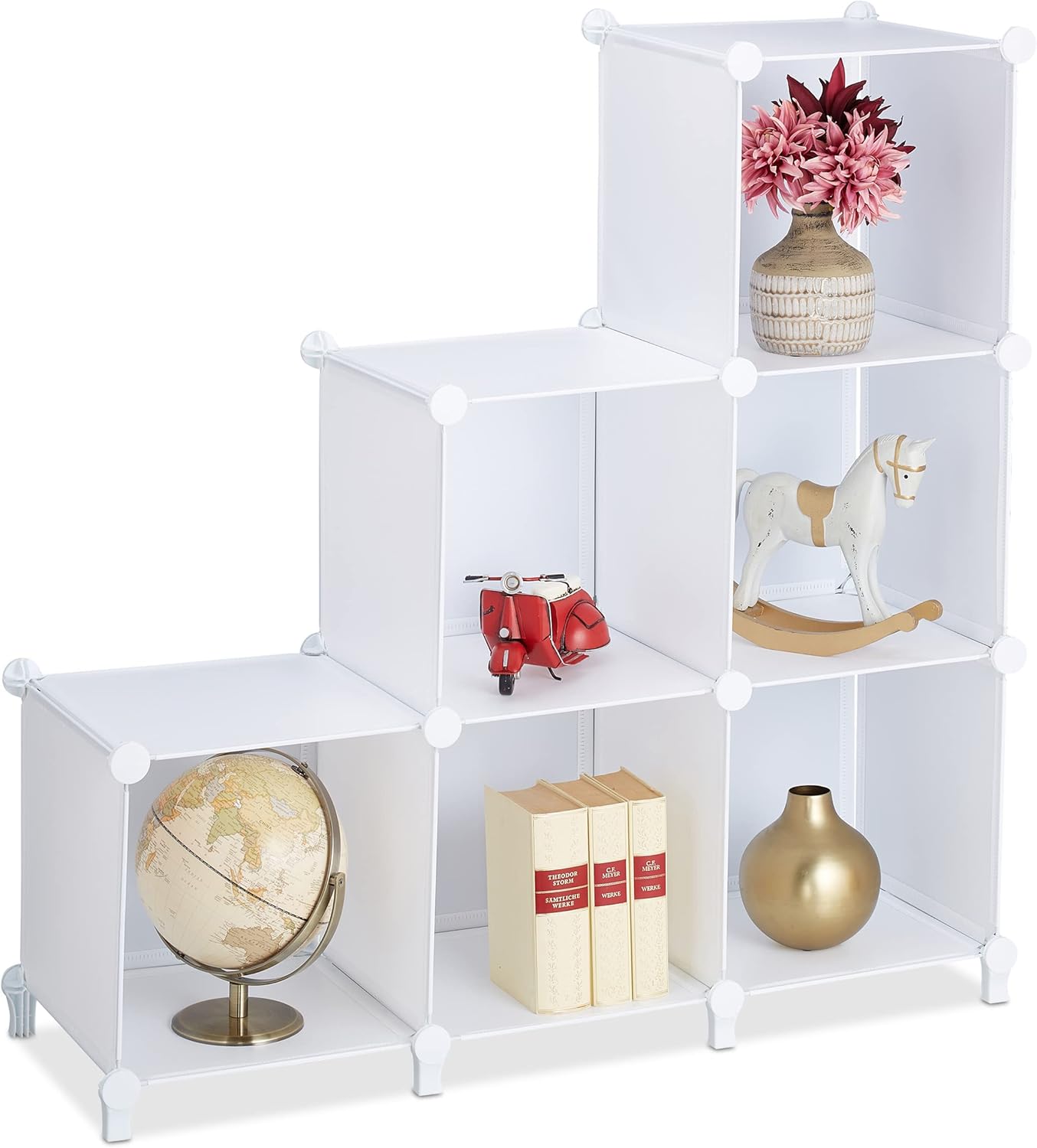 5five Scaffale A Colonna Mix N Modul - 3 Scomparti Quadrati, Bianco, Libera Installazione - 3