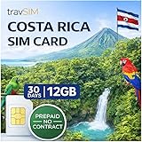 travSIM Costa Rica SIM Card | 12GB de Datos móviles a velocidades 4G/5G | Roaming Gratis en El Salvador, Guatemala, Nicaragua y Panamá | Plan en Costa Rica SIM Card es válido por 30 díass