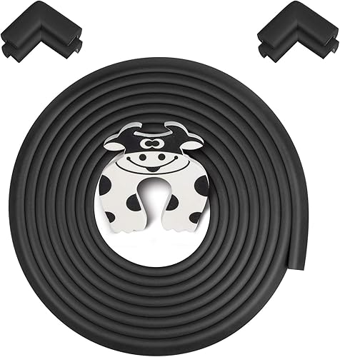 Rabofly Baby Proofing Edge & Corner Guards, 17.6ft-(16.40ft Edge + 4 Corners) Furniture Bumper Cushion Table Edge Corner Protector Non Toxic and