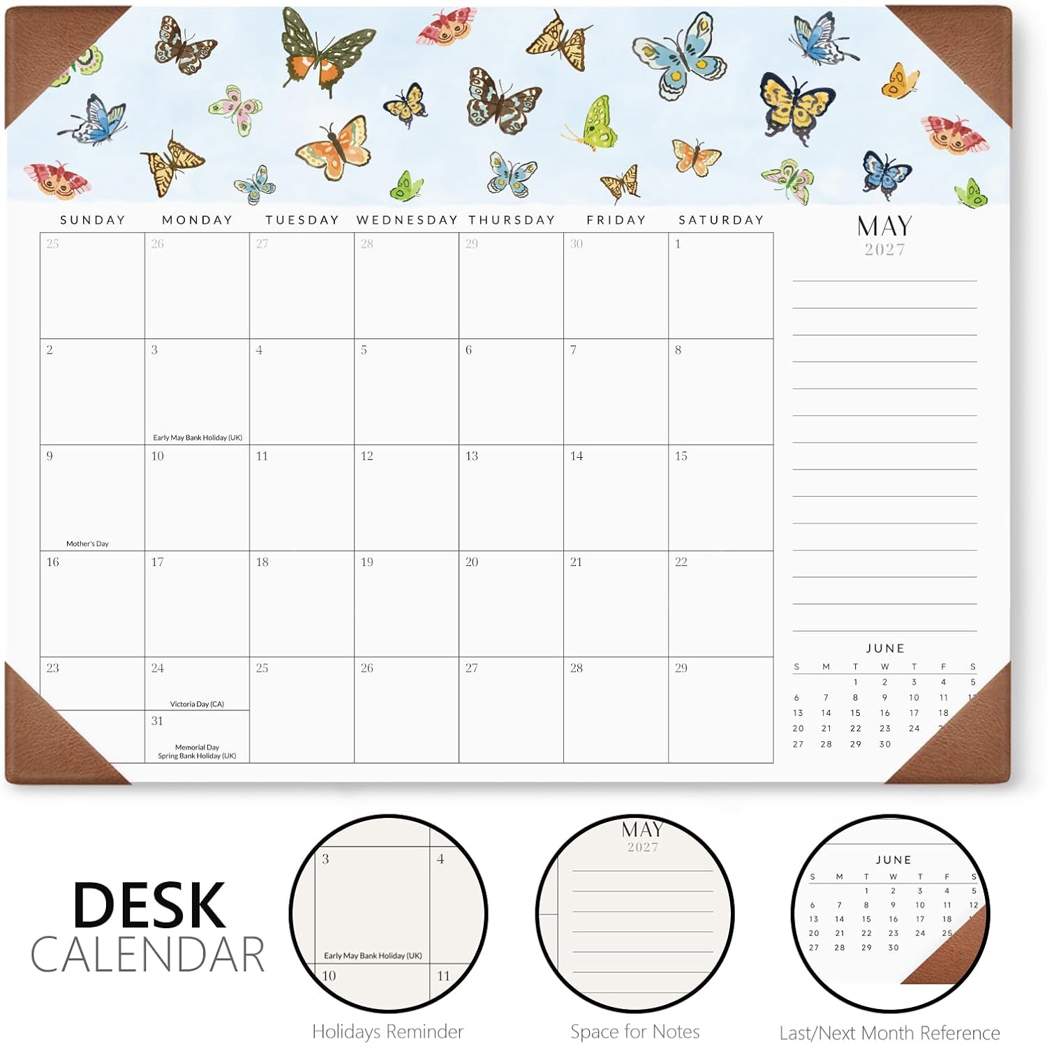 Jotsome Large Desk Calendar 2026-2027 with Desktop Pad, 18 Months Desk Pad Calendar From Now to June 2027 21''x16.5'', Desk Blotter Calendar for Home Office and School, Easy Planning
