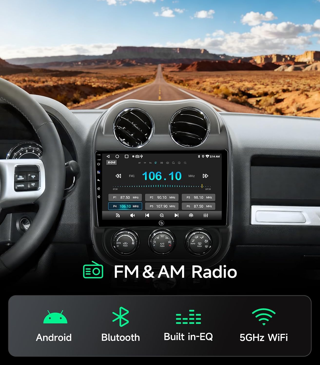 10.2" Car Radio Stereo GPS Navigation System for Jeep Compass Patriot 2010 2011 2012 2013 2014 2015 2016, Wireless CarPlay Android Auto, 5G WiFi, AHD Backup Camera, Plug & Play 6 71MLRJBjN4L. AC SL1500