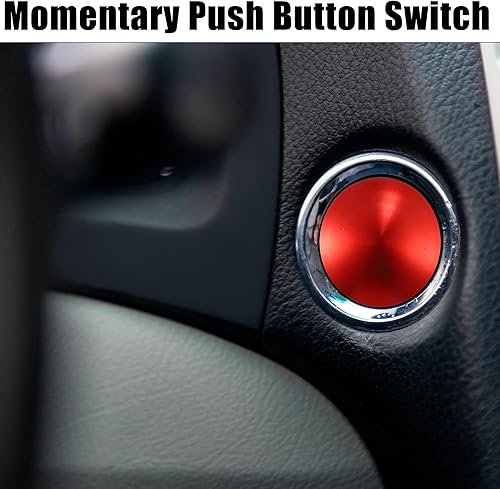 Miniatura 10 de A ABSOPRO Interruptor de botón con forma de cabeza de hongo momentáneo impermeable IP65 para automóvil metal de 0748in 3A 250 V color azul juego de 2