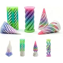 4 Pack Impossible Cone Fidget Toy, 3D Printed Optical Illusion Desk Fidget, Spiral Sensory Toy for Adults, Office Desk Stress Relief Gift