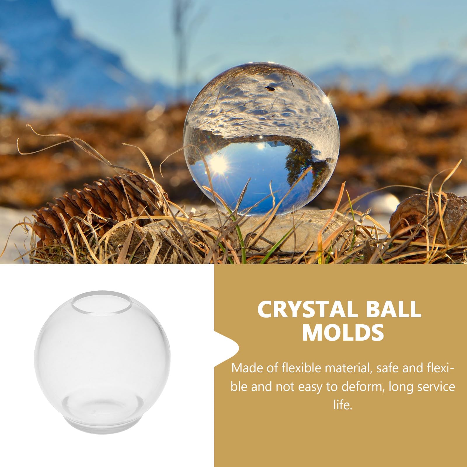 6 Stück Hochtransparente Silikonform Teiliges mit Kugeln Langlebige Wiederverwendbare DIY Kristallball Gießform für Handwerk Einfach zu Reinigen Widerstandsfähig gegen Verformung