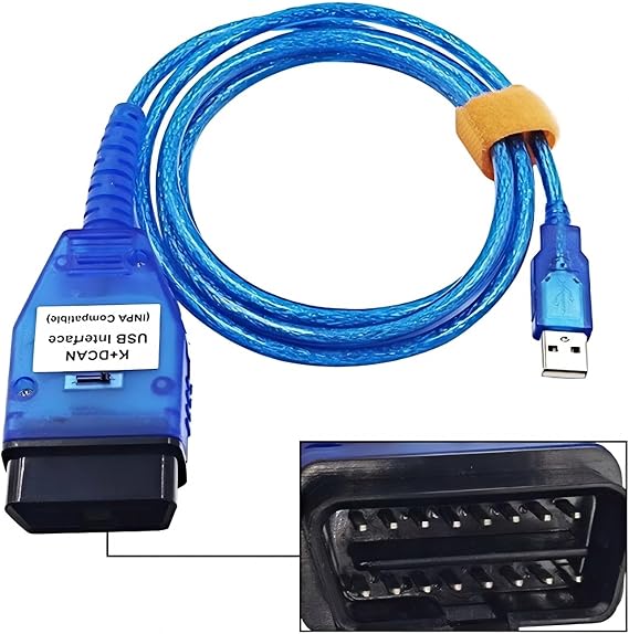 Multibao K+DCAN OBD2 Cable for BMW, FTDI FT232RL Chip with Switch, USB OBD2 Diagnostic Interface Compatible with INPA, EDIABAS, NCS Expert, ISTA