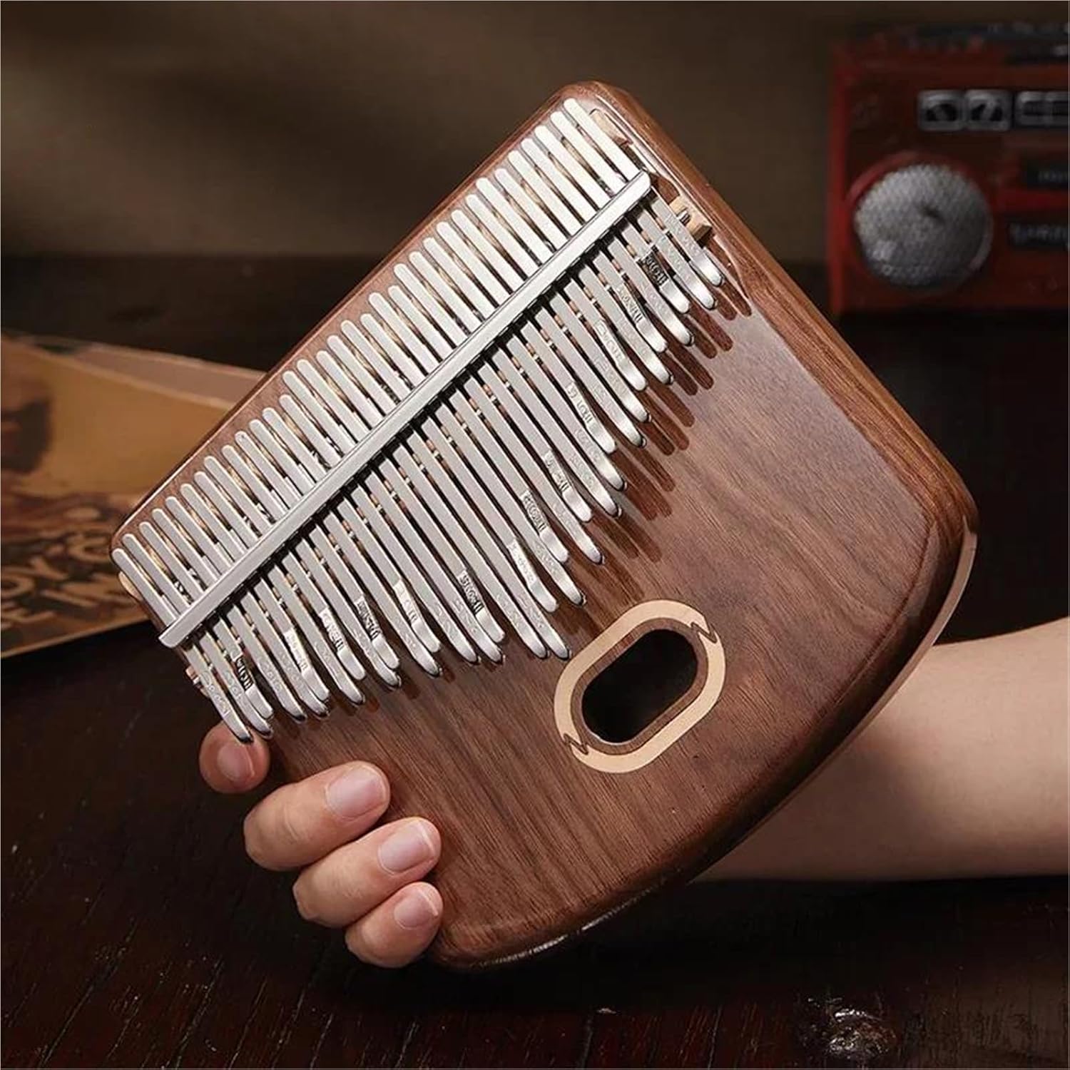 Beginners Kalimba Portable 34 Key Kalimba For Beginners And Professionals With Case Available In Various Styles(Style 5)