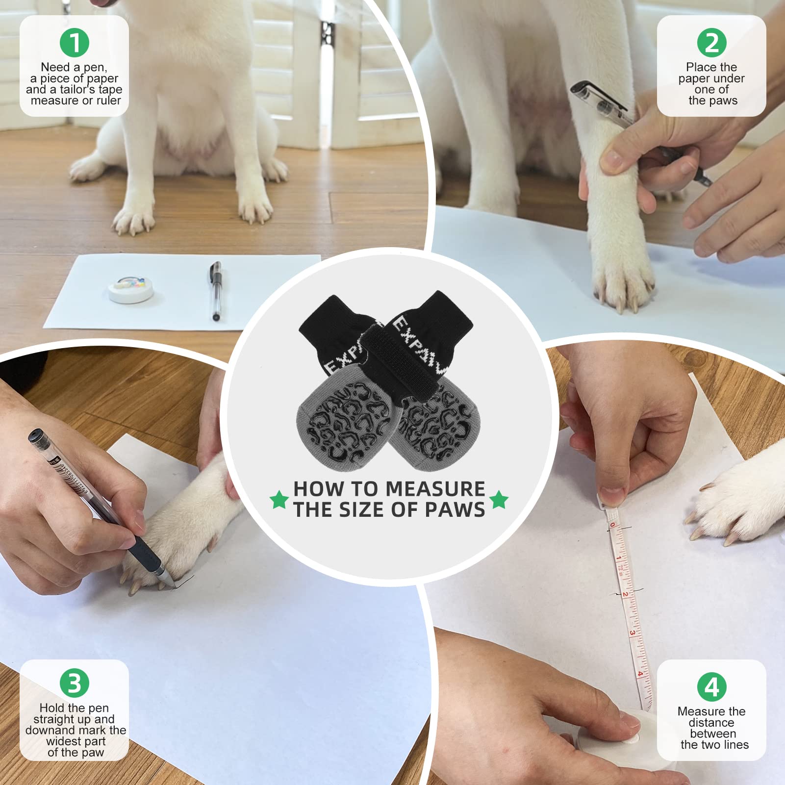 EXPAWLORER Anti-slip Dog Socks Paws Stop Licking - Dog Boots with Grips for Senior Dogs Indoor Outdoor Walking, Ashy S (Upgraded) - Image 3