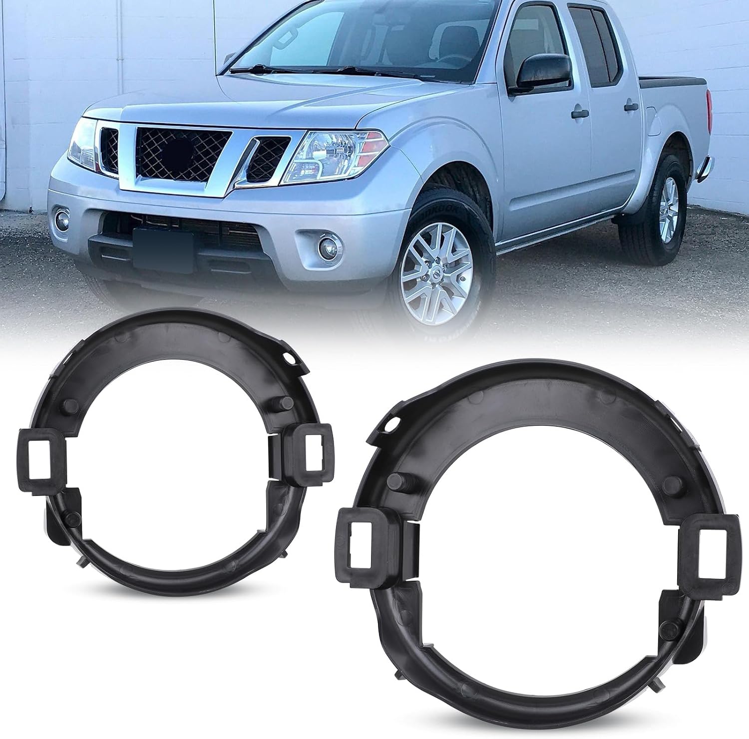 Fog Lights Covers for 2010-2018 Nissan Frontier, 2005-2015 Nissan Xterra w/plastic bumper OEM Fog Lamps Bezel Replacement 1 Pair