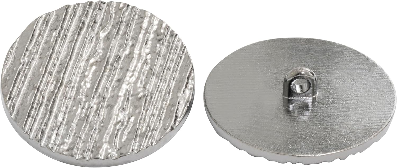 AERZETIX - C74472 - Set of 6 Tail Buttons Ø30mm for Sewing 48L L48 - Opening 2.5 mm - Antique Silver - Metal - Haberdashery Sewing Needle