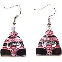 NBA Officially Licensed Chicago Bulls Beanie Style Dangle Earrings