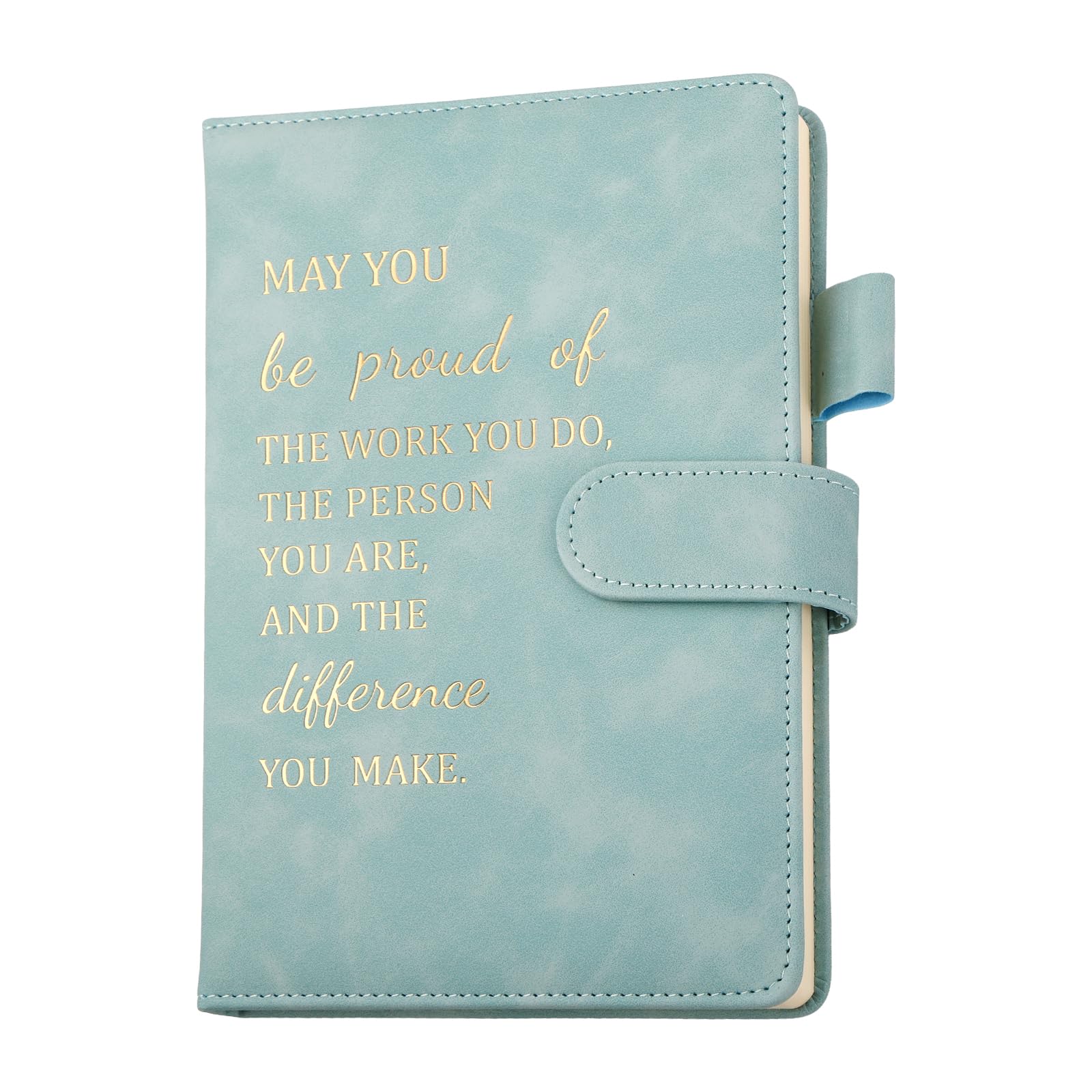 Hopton Inspirational Personalised Notebook, PU Leather Notebook and Pen Set, Employee Appreciation Gifts, New Job Gifts for Women Men Employee Volunteer Colleague Teacher (Blue-green) — image 1