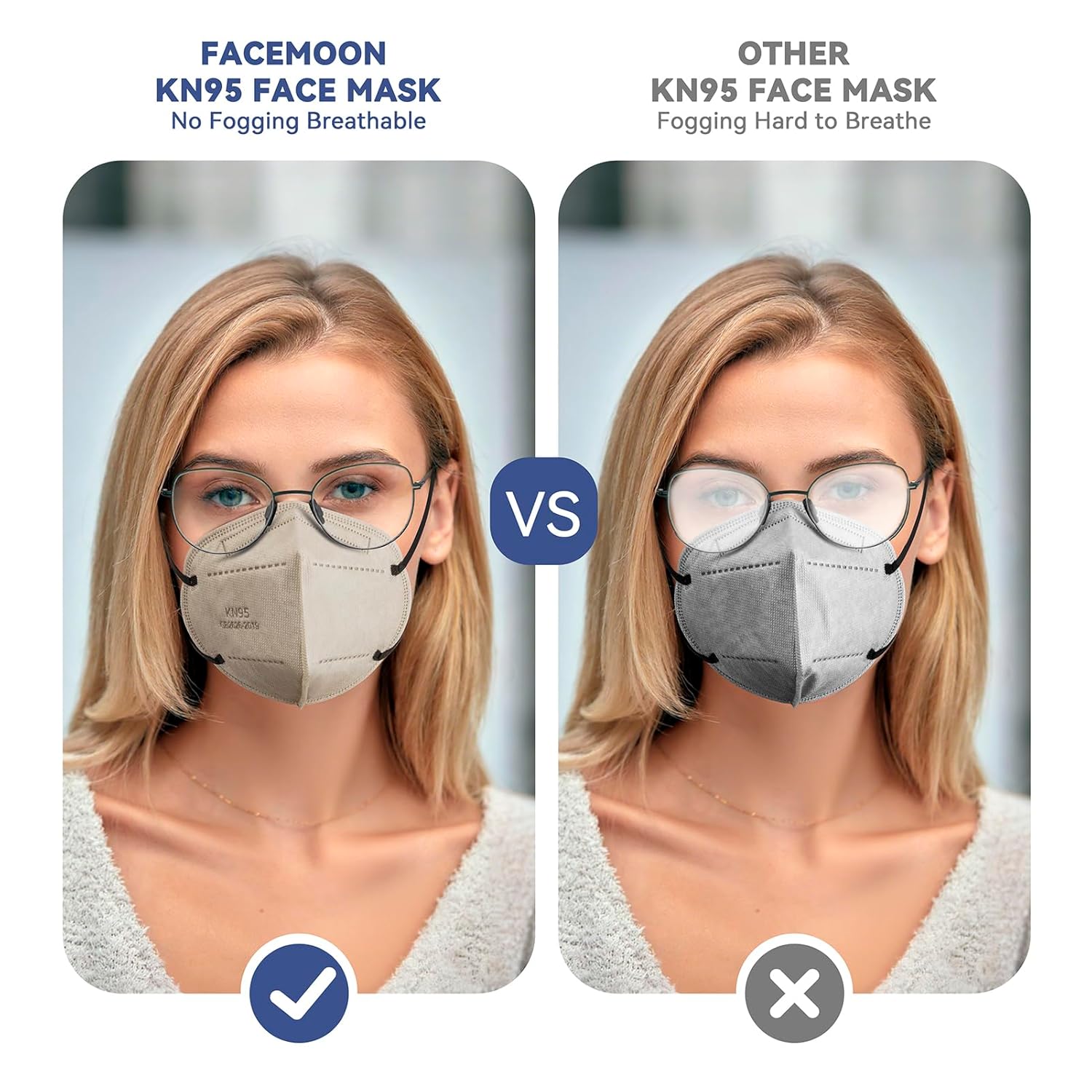 KN95 Face Masks Adults Disposable - 100 Pack KN95 Masks Protective Comfortable KN95 Masks 5-Layer KN95 Breathable Safety Face Masks & 5 Adjustable Mask Holder KN95 Masks 10 Colors - Image 3