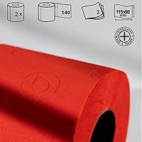 Vista 3 de Renova Papel higiénico de color perfumado 2 rollos de papel de baño de 3 capas rojo (RC200064199)
